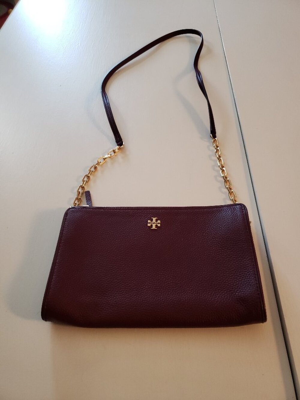 TORY BURCH BURGANDY CROSSBODY PURSE WORN ONCE